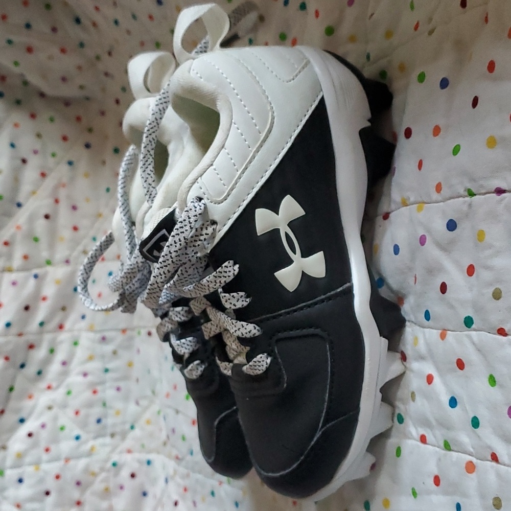 Under Armour Black and White Kids Shoes